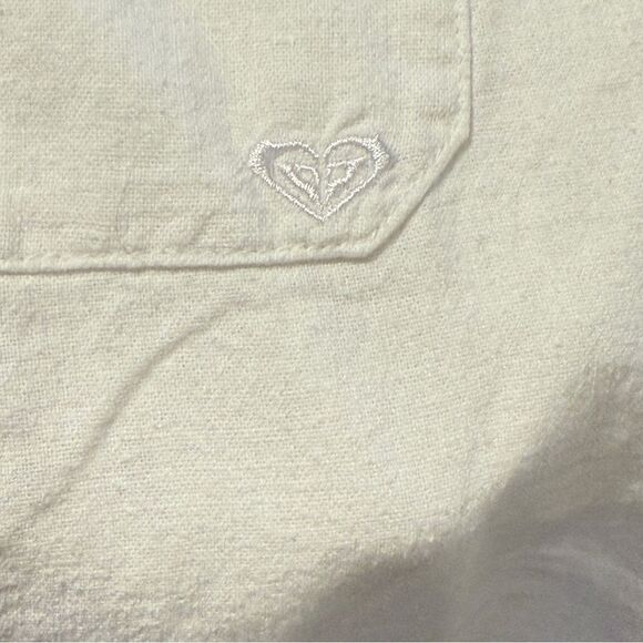 Roxy Oceanside Drawstring Pants Cotton Linen Blend White Size Large - Picture 15 of 15